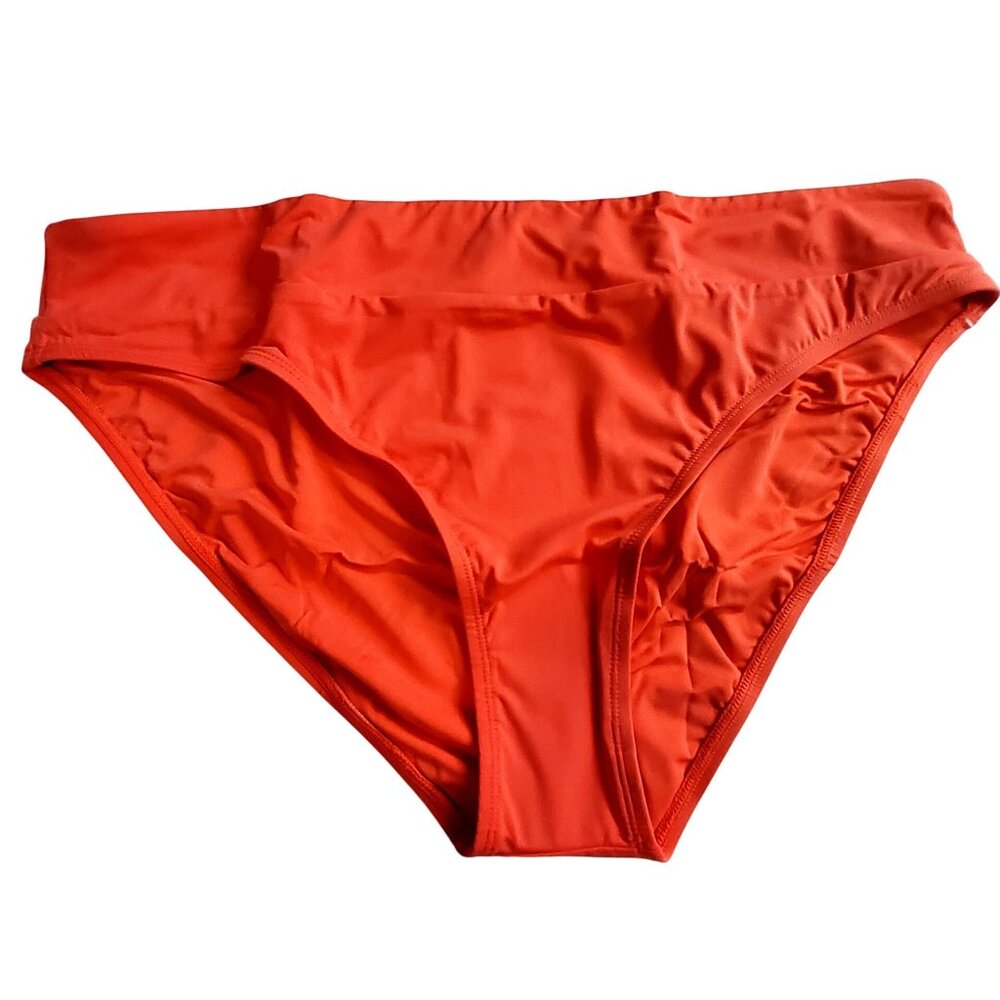 Jantzen Womens Coral High-Waist Bikini Bottom Tummy Control Size 18  Swimwear
